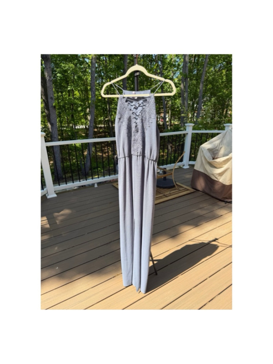 WAYF Dresses & Skirts - Women's WAYF Gray Lace-Up Maxi Dress - Size M (EUC)